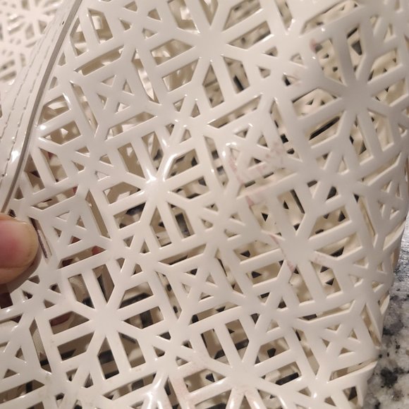 Tory Burch White Large Tote Bag Laser Cut New without Tag - Picture 10 of 14